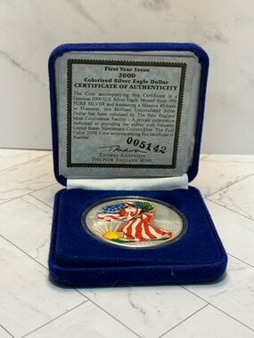 1999 Painted Walking Liberty Silver 1 oz American Eagle $1 w/ Box Uncirculated